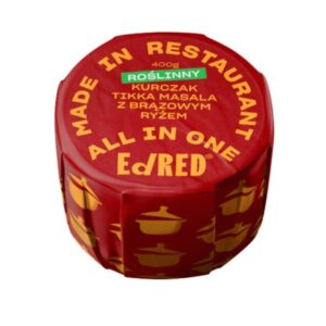 Konserwa Ed Red Roślinny Kurczak Tikka Masala z Brązowym Ryżem, 400 g
